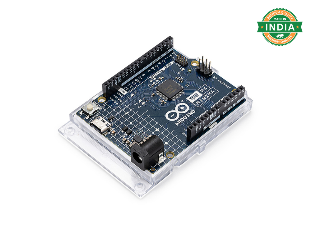Arduino UNO Ek R4 Minima India-made 32-bit Renesas RA4M1 microcontroller board with classic form factor and enhanced features